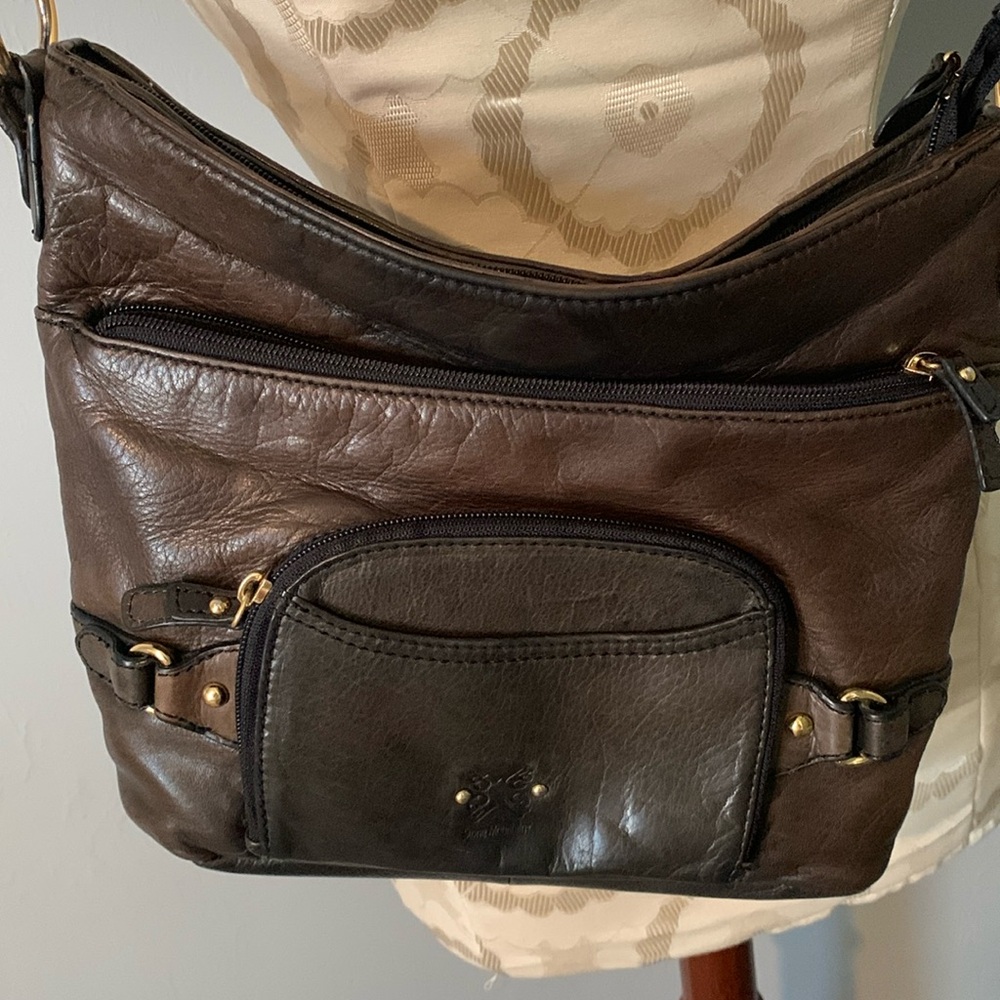 Stone Mountain Brown Hobo Multi-Pocket Crossbody Satchel
